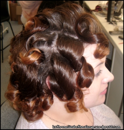 medium hair set in heated rollers. Kathrenelizabethmakeup.wordpress.cpm